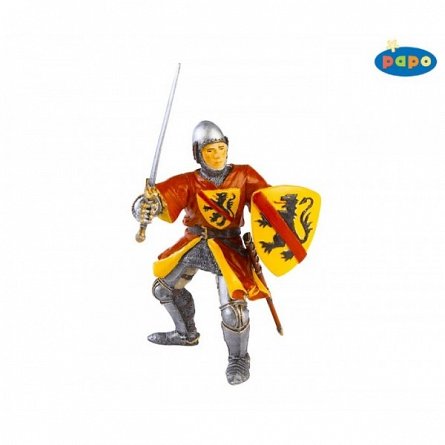 Figurina Papo, cavaler din Flandrar, rosu
