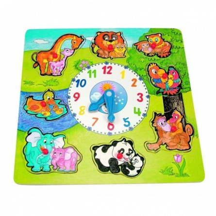 Ceas Puzzle cu animale, 30 x 30 cm