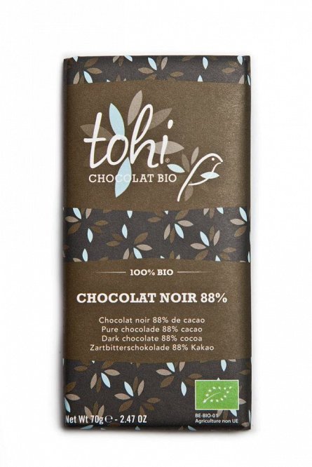 Ciocolata 70g TOHI,  Neagra 88%
