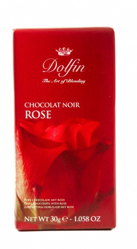 Ciocolata Dolfin 30g Neagra Trandafir
