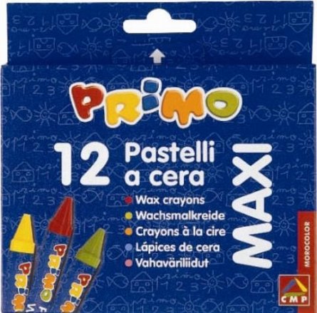 Creioane cerate Primo, set 12 culori, etui carton