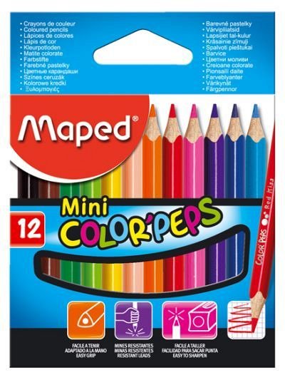 Creioane colorate,12b/set,Maped,Mini