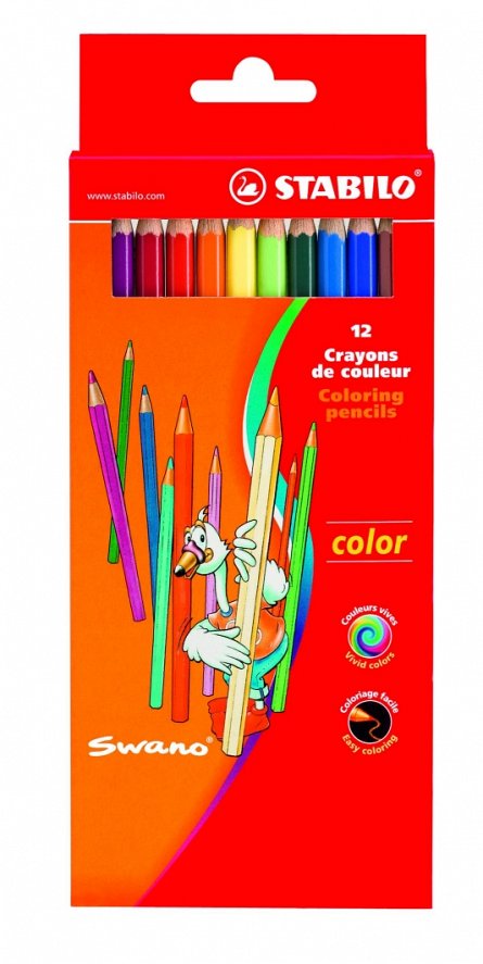 Creioane colorate Stabilo Color, set 12 culori