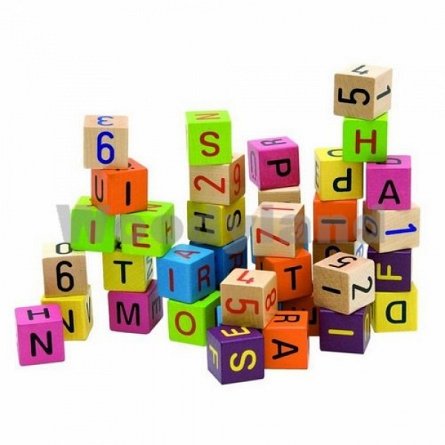 Cuburi colorate cu litere si cifre
