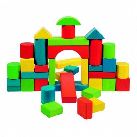 Cuburi lemn Color Maxi, 36 pcs.