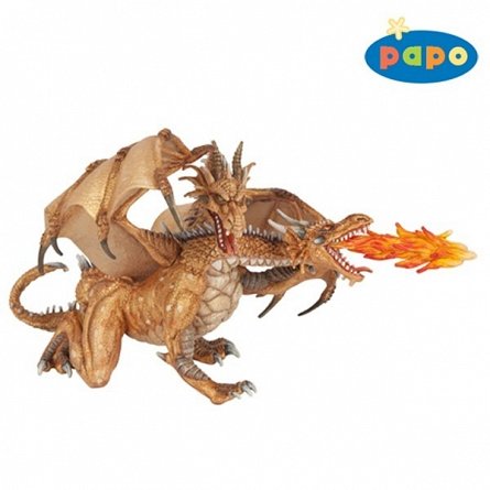 Figurina Papo,dragon auriu cu 2 capete