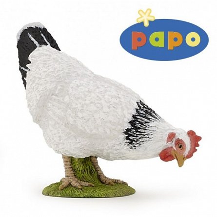 Figurina Papo,gaina pecking,alba