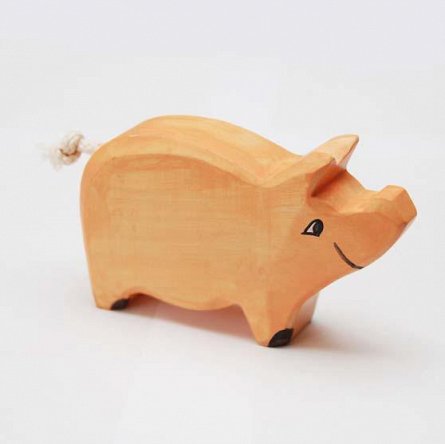 Figurina Porc din lemn
