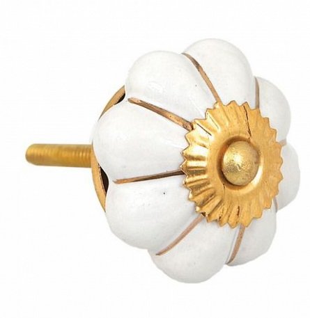 Maner Lisbeth Dahl, alb auriu ,forma floare,ceramica ,041