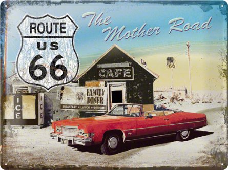 PLACA 30X40 ROUTE 66 THE MOTHER ROAD