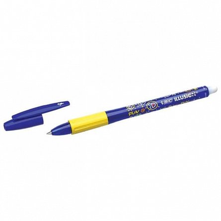 Roller BIC Illusion Gel, cu radiera, 0.7 mm, albastru