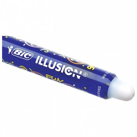 Roller BIC Illusion Gel, cu radiera, 0.7 mm, albastru