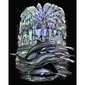 Set creativ gravura holografica - Fantana cu delfin