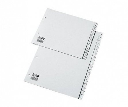 Separatoare din plastic, A4, Noki, index A-Z, gri