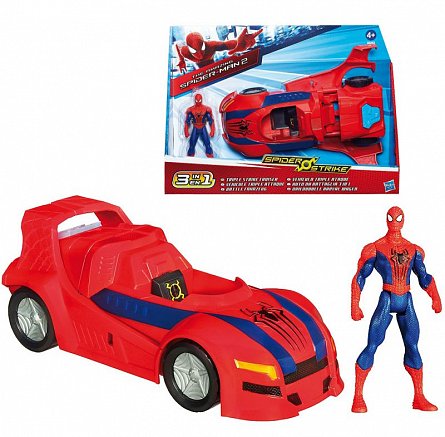 Set Vehicul 3 in 1 cu figurina Spider-Man