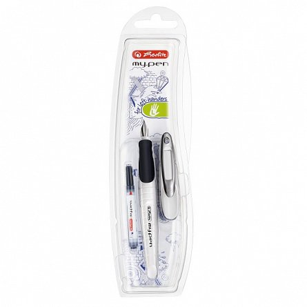 Stilou My.Pen,L,stangaci,alb/negru