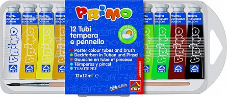 Tempera Primo,12ml/tub,12culori