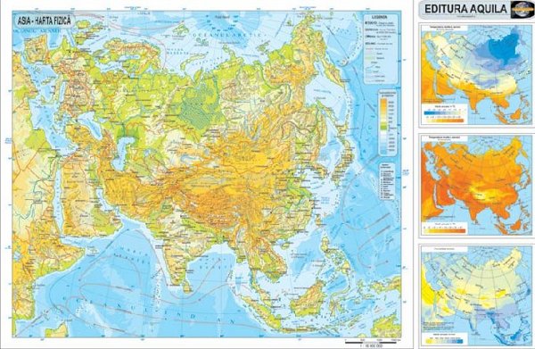 Harta Asia,fizica/administrativa,70x100cm AQU0013